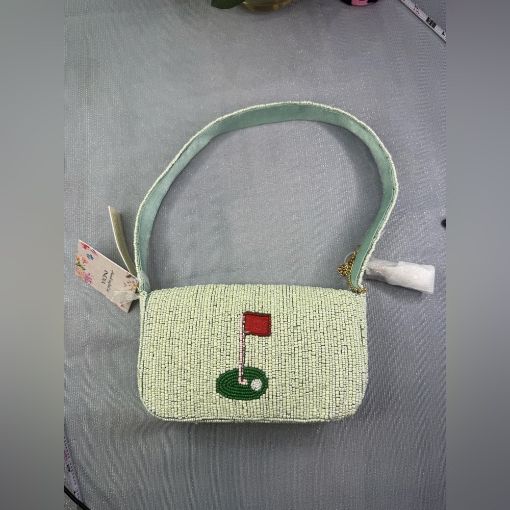 Viral Beaded Bag! NWT Golf Cart Made in India Shoulder Bag - Picture 5 of 9
